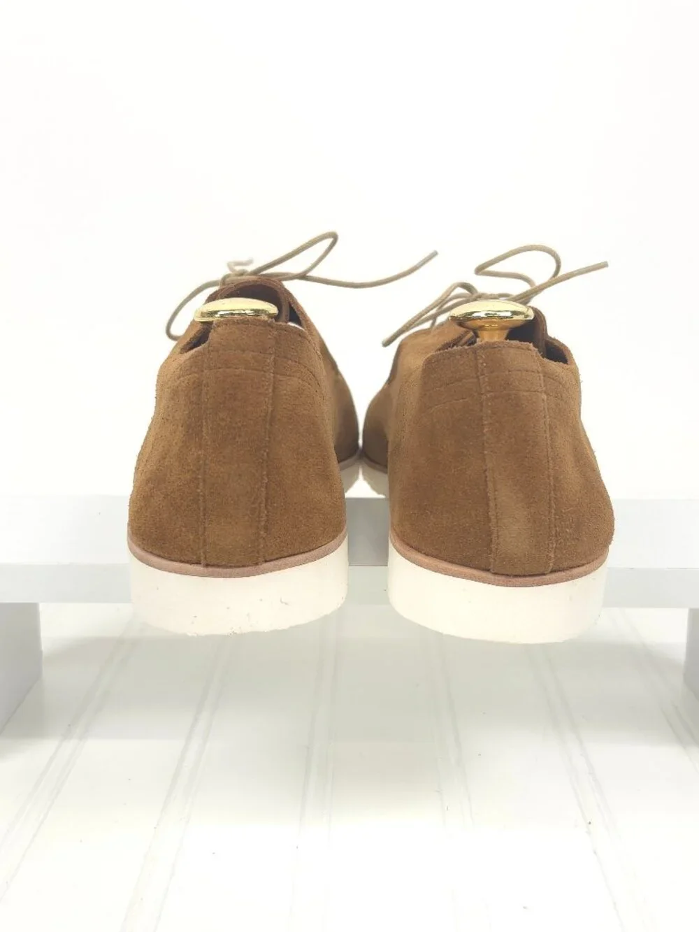 NIB Men's NISOLO Lightweight Flex Derby Suede Leather Oxford Tan Size 10